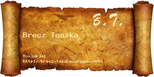 Brecz Toszka névjegykártya